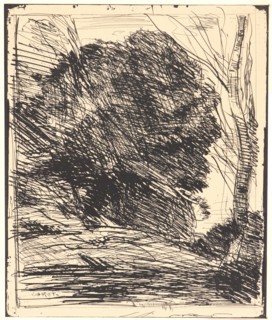 Jean-Baptiste-Camille Corot (French, 1796 - 1875). Le Arbres dans la Montagne, 1856. From Quarante