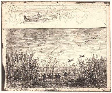 Charles FranÃ§ois Daubigny (French, 1817 - 1878). Le Marais aux Canards, 1862. From Quarante
