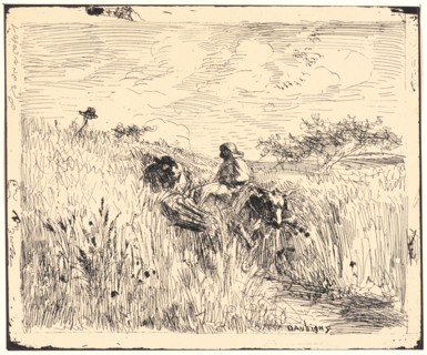 Charles FranÃ§ois Daubigny (French, 1817 - 1878). Sentier dans les Blés, 1862. From Quarante