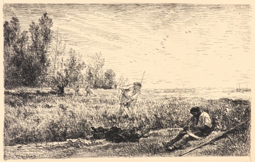 Charles FranÃ§ois Daubigny (French, 1817 - 1878). La Fenaison, 1862. From Quarante Clichés-Glace.