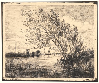 Charles FranÃ§ois Daubigny (French, 1817 - 1878). Le Bouquet d'Aunes, 1862. From Quarante