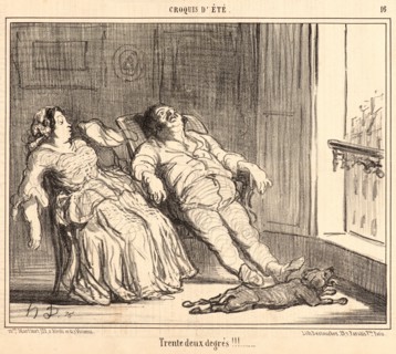 Honoré Daumier (French, 1808 - 1879). Trente deux degres!!!, 1857. From Croquis d'été. Lithograph