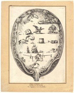 Stefano Della Bella (Italian, 1610 - 1664). Candle Shade with Rebus, ca. 1639. Etching. First of