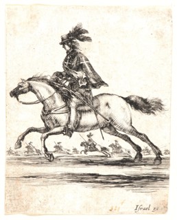Stefano Della Bella (Italian, 1610 - 1664). Mousquetaire Ã  cheval, 1642-1645. From Divers