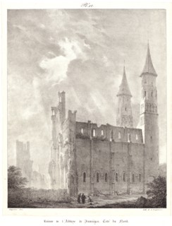 Louis Jacques Mandé Daguerre (French, 1787 - 1851). Ruines de l'Abbaye de JumiÃ¨ge, 19th century.
