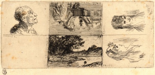 Honoré Daumier (French, 1808 - 1879). Profile of an Old Man (Essai d'eau forte), ca. 1870. Etching