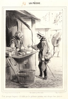 Honoré Daumier (French, 1808 - 1879). C'est presque toujours Ã  la halle..., 1840. From La PÃªche.