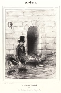 Honoré Daumier (French, 1808 - 1879). Le PÃªcheur Archarné, 1840. From La PÃªche. Lithograph on