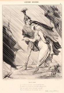 Honoré Daumier (French, 1808 - 1879). Ãânée et Didon, 1842. From Histoire Ancienne. Lithograph on