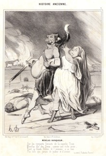 Honoré Daumier (French, 1808 - 1879). Menelas Vainqueur, 1841. From Histoire Ancienne. Lithograph