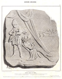 Honoré Daumier (French, 1808 - 1879). Achille sous sa tente, 1842. From Histoire Ancienne.
