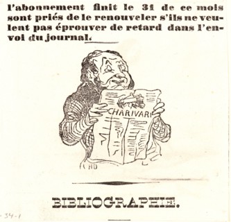 Honoré Daumier (French, 1808 - 1879). L'Abonné du Charivari, 1839. Wood engraving on white wove