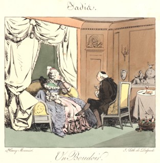 Henry Bonaventure Monnier (French, 1799/1805 - 1877). Un Boudoir (Jadis), 1829. From The 18th
