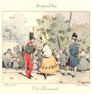 Henry Bonaventure Monnier (French, 1799/1805 - 1877). Un Promenade (Aujourd'hui), 1829. From The