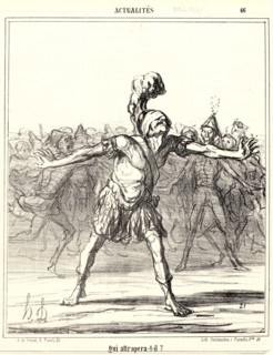 Honoré Daumier (French, 1808 - 1879). Qui attrapera-t-il?, 1867. From Actualités. Lithograph on