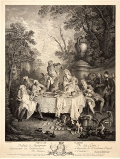 Pierre Etienne Moitte (French, 1722-1780) after Nicolas Lancret (French, 1690 - 1743). Partie de
