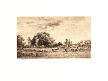 Charles FranÃ§ois Daubigny (French, 1817 - 1878). Moonrise (Lever de Lune), 1861. Etching on buff