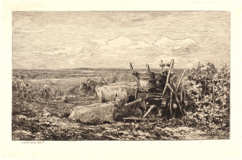 Charles FranÃ§ois Daubigny (French, 1817 - 1878). The Grape Harvest, 1865. Etching on laid paper.