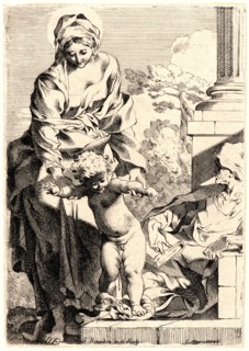 Sébastien Bourdon (French, 1616 - 1671). The Holy Family with the Christ Child Crushing the Serpent
