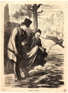 Honoré Daumier (French, 1808 - 1879). Affreux Macadam!, 1862. Wood engraving. Image: 224 mm x 160
