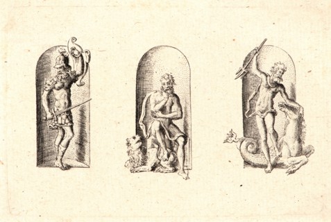 Etienne Delaune (aka Ãâtienne Delaune) (French, ca. 1519 - 1583). Several Gods of Classical