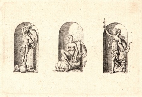 Etienne Delaune (aka Ãâtienne Delaune) (French, ca. 1519 - 1583). Several Gods of Classical