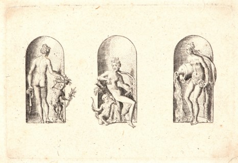 Etienne Delaune (aka Ãâtienne Delaune) (French, ca. 1519 - 1583). Several Gods of Classical