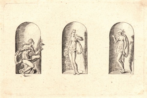 Etienne Delaune (aka Ãâtienne Delaune) (French, ca. 1519 - 1583). Several Gods of Classical