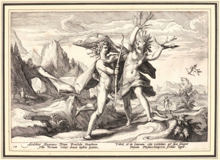 Anonymous after Hendrick Goltzius (Dutch, 1558 - 1617). Daphne Changed into a Laurel Tree, ca. 1589