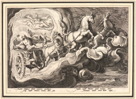 Anonymous after Hendrick Goltzius (Dutch, 1558 - 1617). Phaeton Driving the Chariot of the Sun, ca.