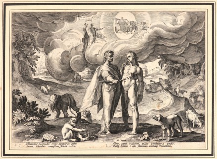 Anonymous after Hendrick Goltzius (Dutch, 1558 - 1617). Prometheus Making Man and Animating Him