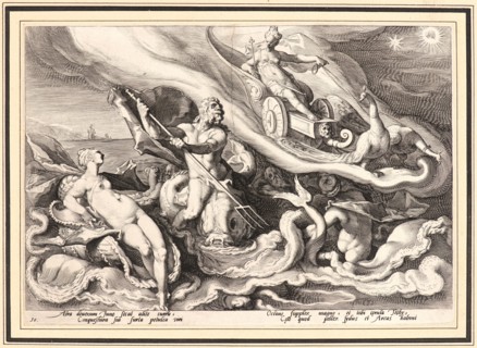 Anonymous after Hendrick Goltzius (Dutch, 1558 - 1617). Juno Complaining to Oceanus and Thetis, ca.