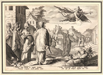 Anonymous after Hendrick Goltzius (Dutch, 1558 - 1617). Mercury Enamored of Herse, Daughter of