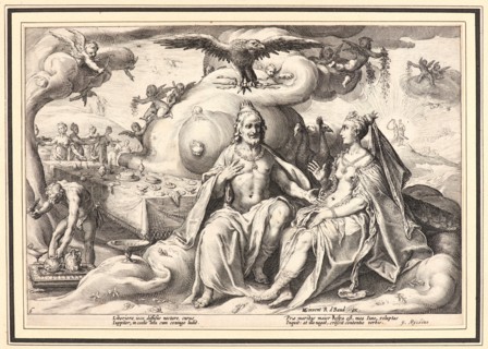 Anonymous after Hendrick Goltzius (Dutch, 1558 - 1617). The Dispute between Jupiter and Juno over