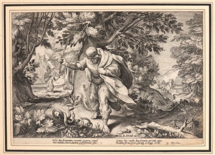 Anonymous after Hendrick Goltzius (Dutch, 1558 - 1617). Tiresias, in the Form of a Woman, Striking
