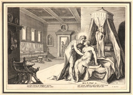 Anonymous after Hendrick Goltzius (Dutch, 1558 - 1617). Apollo Abusing Leucothe in the Form of