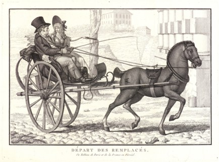 Anonymous. Departure of the Replaced (Départ des Remplacés), ca. 1805. Etching on laid paper.