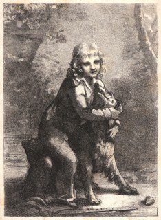 Pierre-Paul Prud'hon (French, 1758 - 1823). L'Enfant au Chien, 1822. Lithograph with another