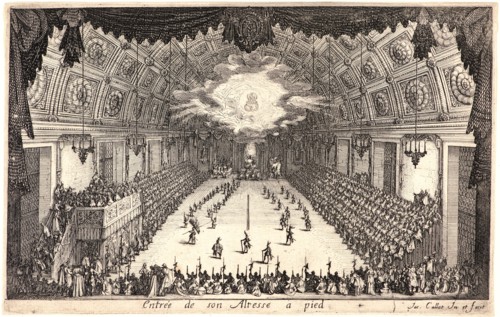 Jacques Callot (French, 1592 - 1635). Le Defile a Pied, 17th century. From Le Combat Ã  la Barriere