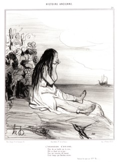 Honoré Daumier (French, 1808 - 1879). L'Abandon d'Ariane, 1842. From Histoire Ancienne. Lithograph