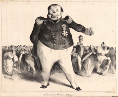Honoré Daumier (French, 1808 - 1879). Au fait! C'est un bal assez distingue., 1833. Lithograph on