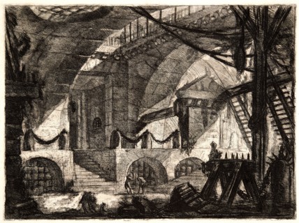 Giovanni Battista Piranesi (Italian, 1720 - 1778). The Sawhorse, 1761. From Carceri d'Invenzione di