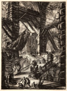 Giovanni Battista Piranesi (Italian, 1720 - 1778). The Staircase with Trophies, 1761. From Carceri