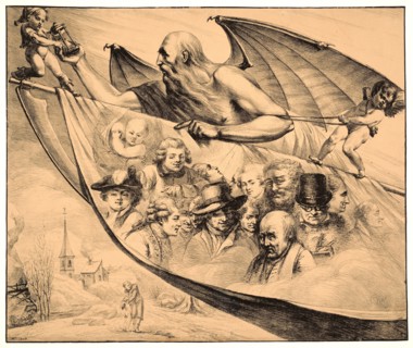 Vivant Denon (French, 1747 - 1825). The Artist's Portrait at Different Ages, 1818. Lithograph on