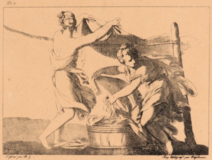 B. G. (French, active 19th century). Untitled, ca. 1815-1820. Lithograph on tan wove paper. Image:
