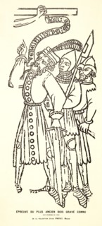 Anonymous. Untitled Fragment of a Crucifixion, late 14th century (restrike printed 1900). Woodcut,