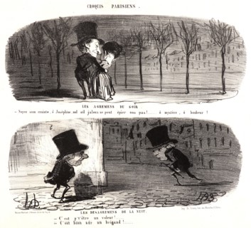 Honoré Daumier (French, 1808 - 1879). The Agreements of the Evening (Les agremens du soir...) [and]