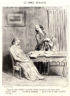 Honoré Daumier (French, 1808 - 1879). Repoussée comme candidate Ã  l'assemblée nationale..., 1849.