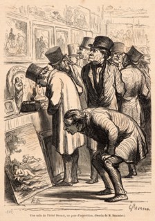 Honoré Daumier (French, 1808 - 1879). Exhibition Room at the Hotel Druot (Une Salle de l'hotel
