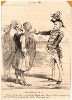 Honoré Daumier (French, 1808 - 1879). La Note ou la Vie, 1850. From Actualités. Lithograph on wove